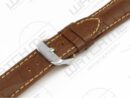 Carolina bruin met witte stiksels alligator leer horlogeband 2-01