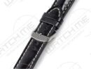 SATURN BLACK&WHITE SHINY LEATHER WATCH STRAP WITH SHADOW EFFECT