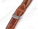 SATURN BROWN SHINY LEATHER WATCH STRAP WITH SHADOW EFFECT