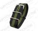 NATO CLASSIC BLACK&GREEN STRIPED WATCH STRAP