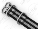 NATO STRONG BLACK&GRAY STRIPED WATCH STRAP