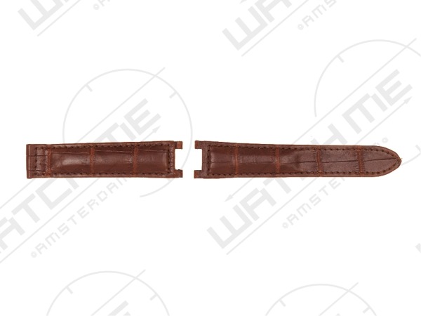 CARTIER PASHA ALLIGATOR BROWN LEATHER MATT WATCH STRAP Watchme