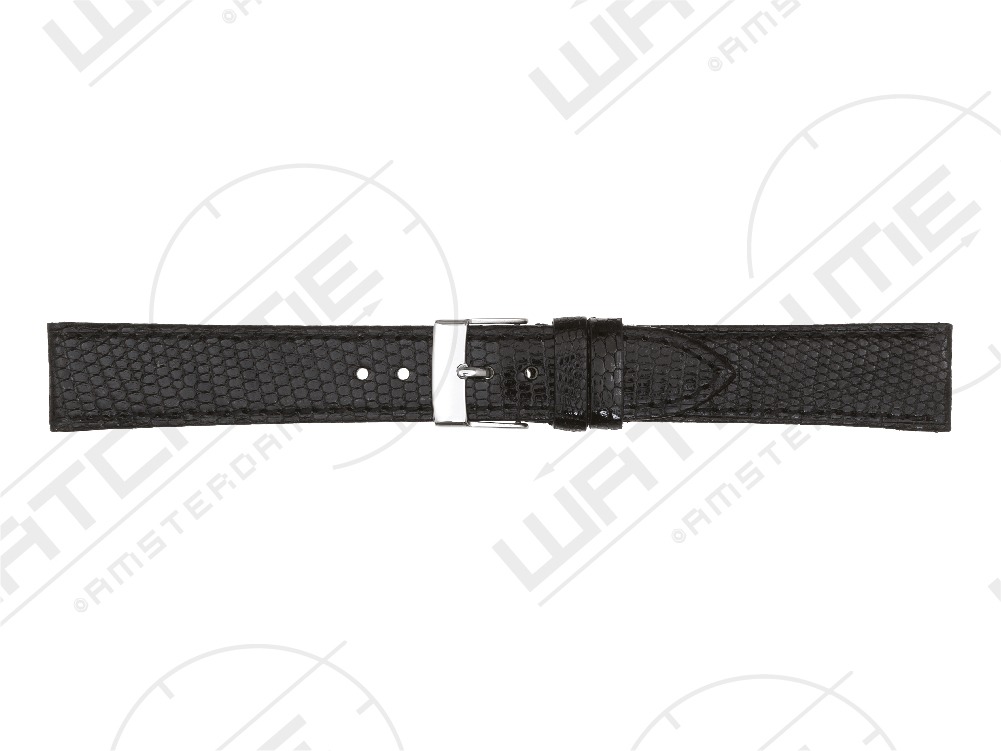 AMURI REAL LIZARD LEATHER SEMI-SHINY BLACK WATCH STRAP