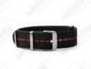 NATO ELASTIC BLACK&RED WATCH STRAP