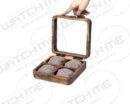 HORLOGEKIST HOUT MET GLAS 4x HORLOGES