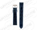 ECHT KROKODIL LEER GESTIKT BAND GLANS MARINE BLAUW XL